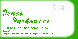 denes markovics business card